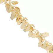 Chaîne maille Fantaisie pampille 13 mm doré x 50 cm