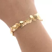 Chaîne maille Fantaisie pampille 13 mm doré x 50 cm