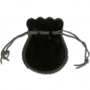 Pochon peau de pêche 75x65 mm Noir x1