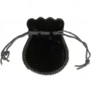 Pochon peau de pêche 75x65 mm Noir x1