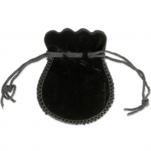 Pochon peau de pêche 75x65 mm Noir x1