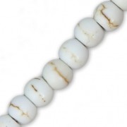 Perles Rondes aplaties imitation Howlite 4x3 mm x20