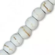 Perles Rondes aplaties imitation Howlite 4x3 mm x20