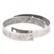 Bracelet 4 trous - Spécial tissage pour créations DIY 60 mm argenté vieilli x1