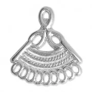 Intercalaire éventail 17 mm argenté x1