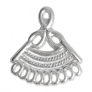 Intercalaire éventail 17 mm argenté x1