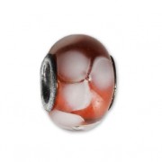 Perle de murano et Argent 925 - Flower - Rouge x1|raw }}