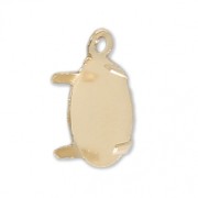 Pendentif serti pour cabochon ovale fond plat 8x6 mm Gold filled (or laminé)  x1