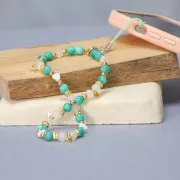 Attache pour téléphone portable avec mousqueton et dragonne couleur Mint x1