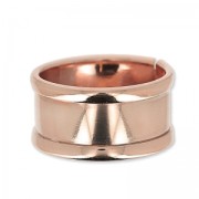 Bague en laiton avec rebord courbé 10 mm doré rose x1|raw }}