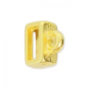 Poussoir attache breloque pour lacet plat 5 mm Doré à l'or fin x1|raw }}