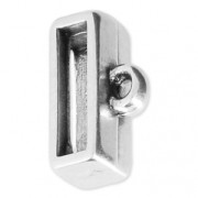 Poussoir attache breloque pour lacet plat 10 mm Placage Argent fin vieilli x1