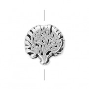 Perle arbre de vie 8 mm Placage Argent fin vieilli x1