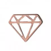 Intercalaire origami diamant 15.5 mm en Argent 925 doré rose x1