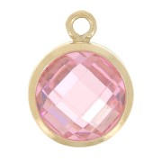 Pendentif 8.5x6.5 mm Oxyde de Zirconium Rose - Gold filled (Or laminé)  x1|raw }}