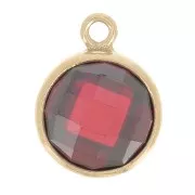 Pendentif 8.5x6.5 mm Oxyde de Zirconium Siam - Gold filled (Or laminé)  x1