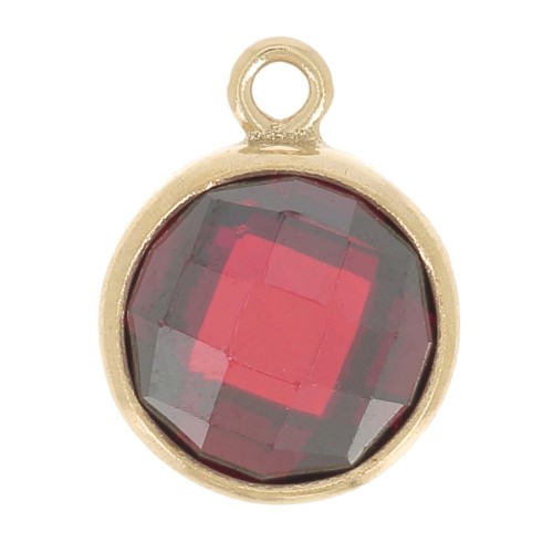 Pendentif 8.5x6.5 mm Oxyde de Zirconium Siam - Gold filled (Or laminé)  x1