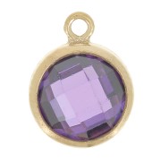 Pendentif 8.5x6.5 mm Oxyde de Zirconium Amethyst Gold filled (Or laminé) x1