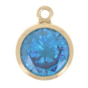 Pendentif 8.5x6.5 mm Oxyde de Zirconium - Aqua Blue Gold filled (Or laminé)  x1|raw }}