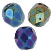 Facettes 4 mm Jet Mat Green Iris x50