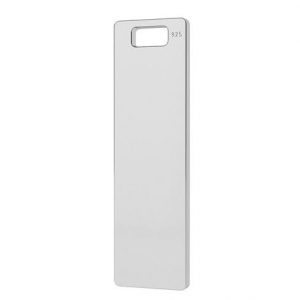 Pendentif rectangulaire à graver 28x8 mm en Argent 925 x1