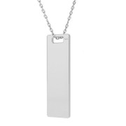 Pendentif rectangulaire à graver 28x8 mm en Argent 925 x1