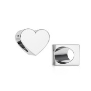 Poussoir / Perle pour cordon 4 mm en Argent 925 - Coeur x1