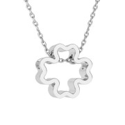 Poussoir / Perle pour cordon 2.5 mm en Argent 925 - Trèfle x1