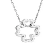 Poussoir / Perle pour cordon 2.5 mm en Argent 925 - Trèfle x1