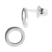 Clous d'oreilles rond 8 mm en Argent 925 x2