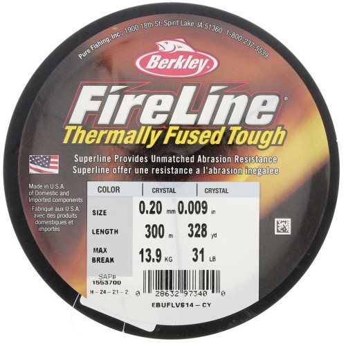 Fil Fireline - Tresse fusionnée 0.20 mm (31LB) Crystal x300 m