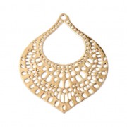 Pendentif ajouré goutte 39x34 mm Doré à l'or fin x1|raw }}