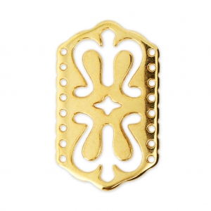 Intercalaire 8 rangs décor ethnique 30x18 mm Doré à l'or fin x1