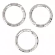 Anneaux ouverts 8x1 mm - Fabrication Européenne - Placage argent fin x50