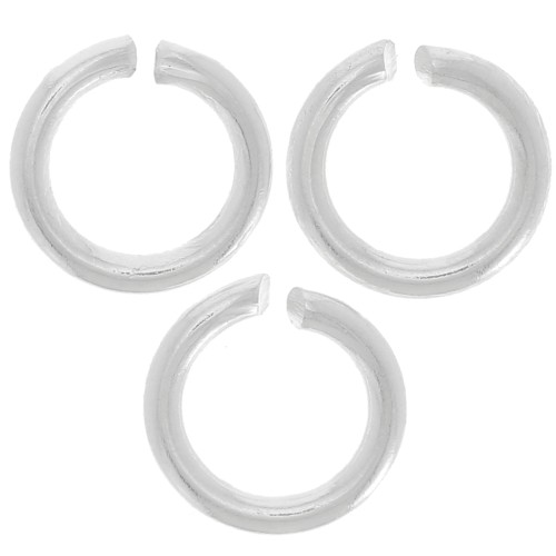 Anneaux ouverts 6X1 mm - Fabrication Européenne - Placage Argent fin x50