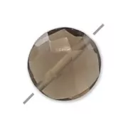 Perle facettée palet en pierre gemme Quartz fumé 6 mm x1