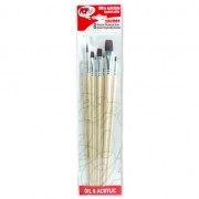 Set de 8 pinceaux polyamide Pébéo ronds et plats - Pop Art - Brun