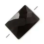 Perle facettée rectangle en pierre gemme Onyx Noir 5x7 mm x1