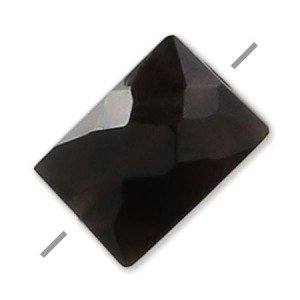 Perle facettée rectangle en pierre gemme Onyx Noir 5x7 mm x1