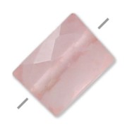 Perle facettée rectangle en pierre gemme Quartz Rose 5x7 mm x1|raw }}