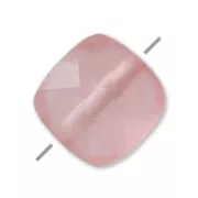 Perle facettée carrée en pierre gemme Quartz Rose 6 mm x1