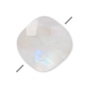 Perle facettée carrée en pierre gemme Pierre de Lune 6 mm x1
