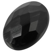 Cabochon ovale facetté 14x10 mm Black Onyx|raw }}
