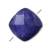 Sillimanite teintée imitation Saphir facetté carré 6 mm x1