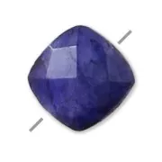 Sillimanite teintée imitation Saphir facetté carré 6 mm x1