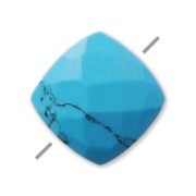Pierre teintée imitation Turquoise facettée carré 6 mm x1|raw }}