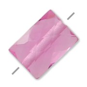 Perle rectangle facettée 5x7 mm imitation gemme - Hydro Tourmaline Rose x1
