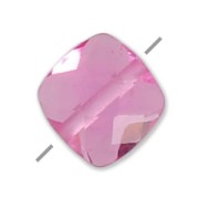 Perle carrée facettée carré 6 mm imitation gemme - Hydro Tourmaline Rose x1
