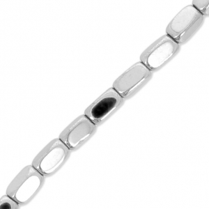 Mini perles rectangles imitation hématite 2x3.8 mm Labrador x38 cm