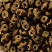 SuperDuo 2,5x5 mm Luster - Transparent Gold/Smokey Topaz x10g|raw }}